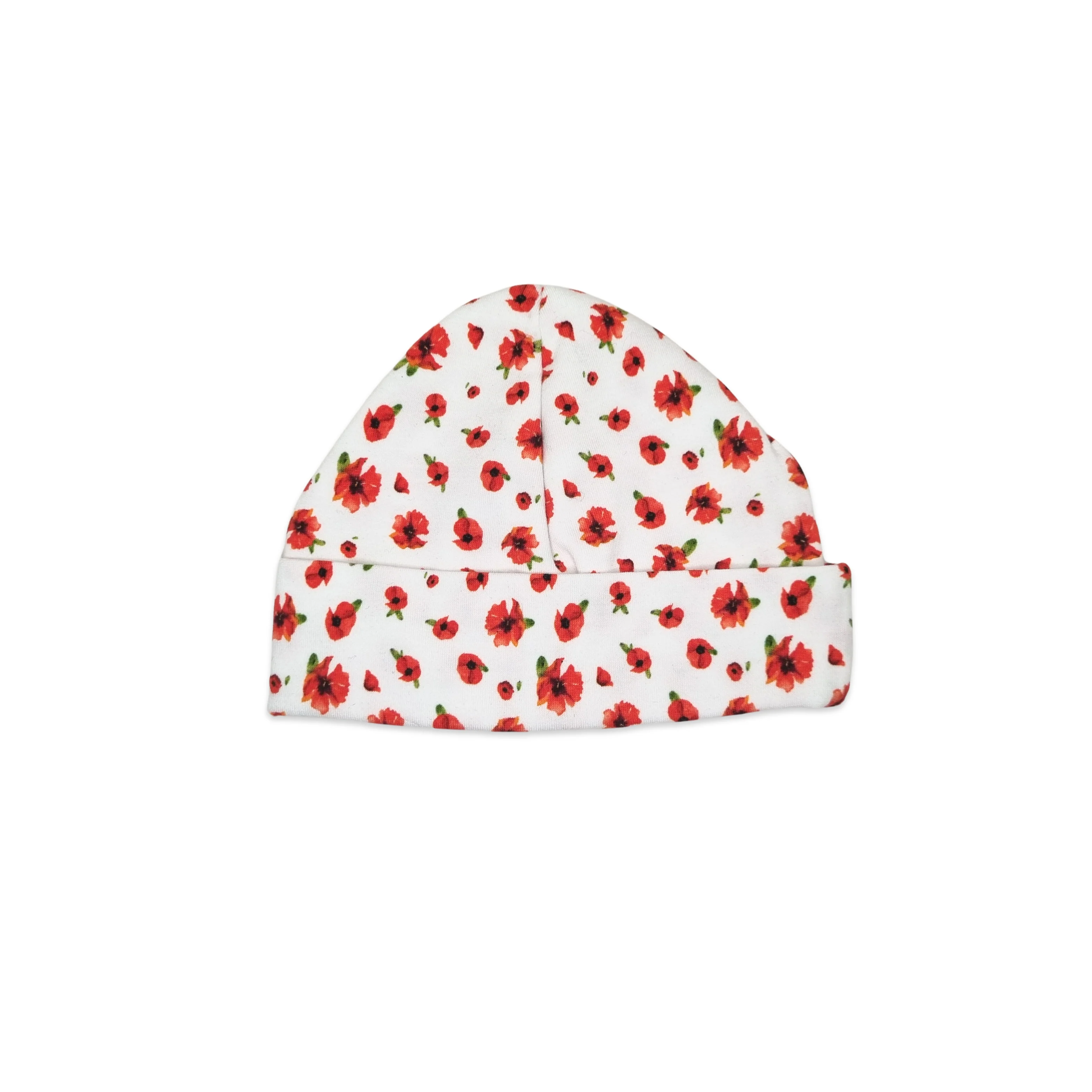 Baby Poppy Beanie - White