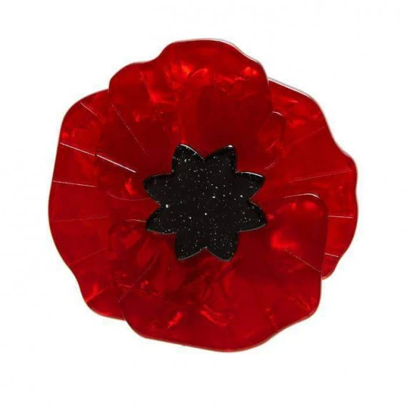 Brooch: Poppy Field - red