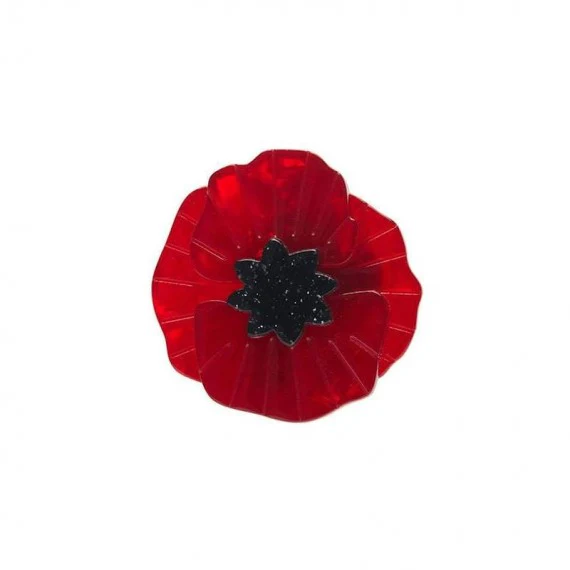 Brooch: Poppy Field - red [mini]