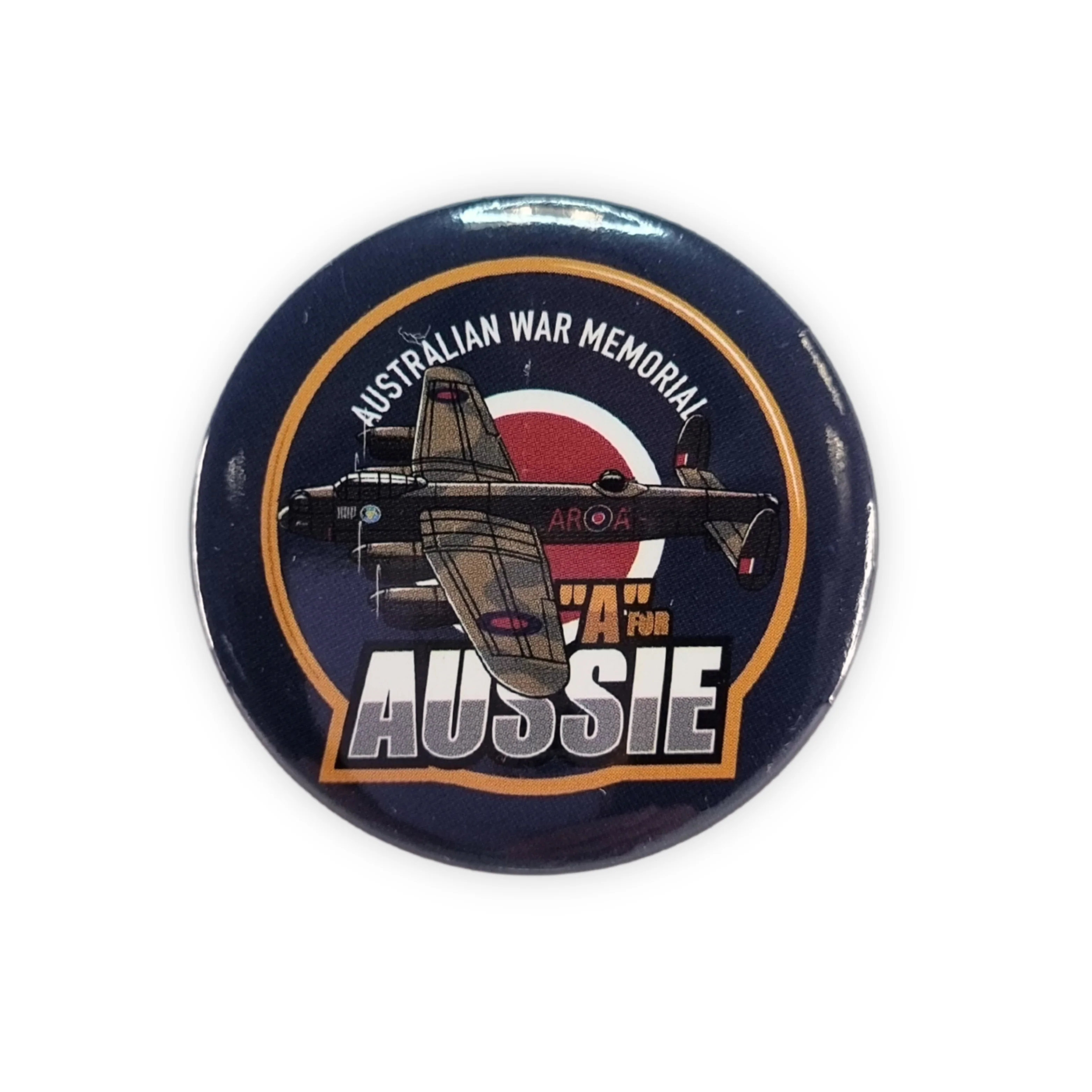 Button badge: 'A for Aussie' AR-A2, 460 Squadron - roundel