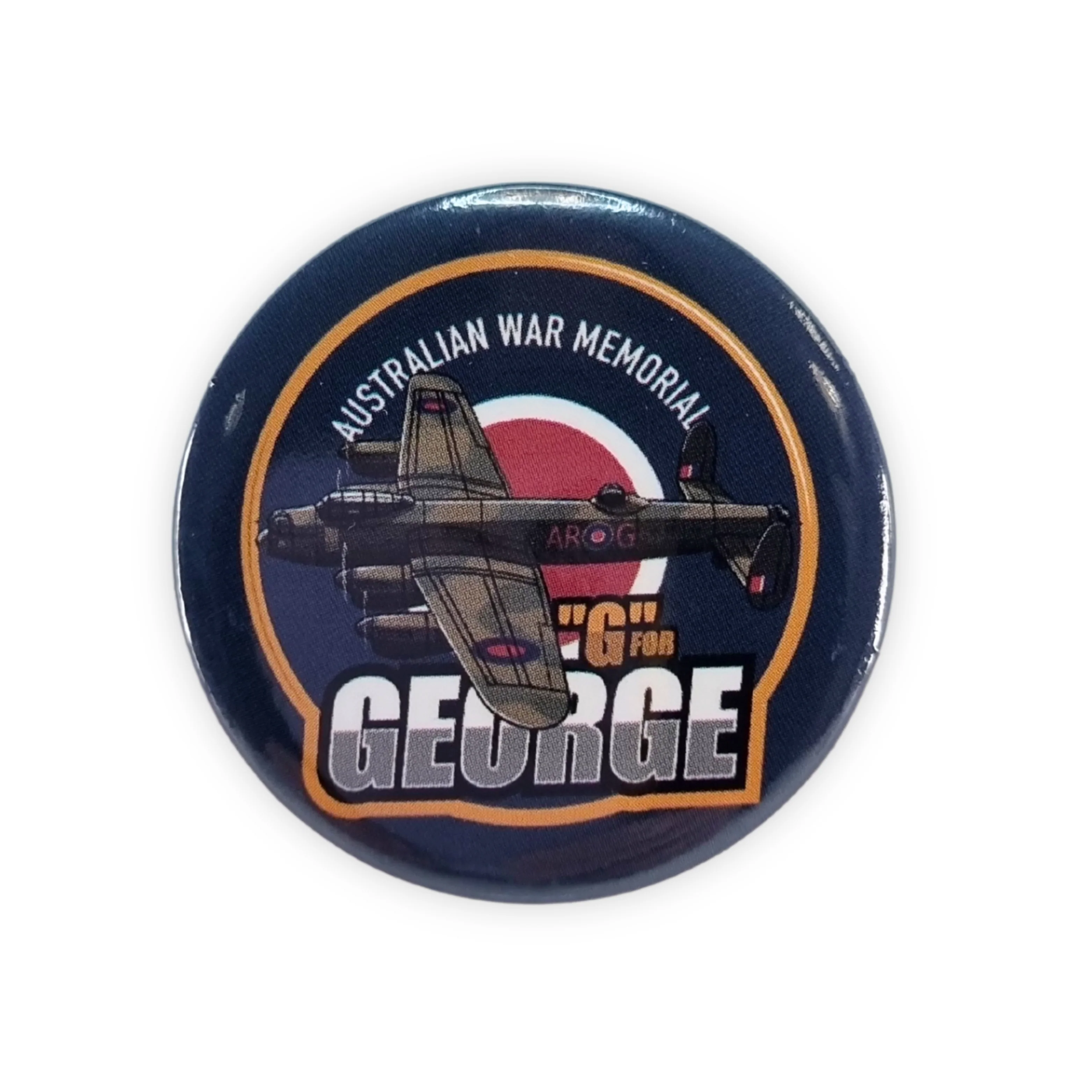 Button badge: 'G for George' AR-G, 460 Squadron - roundel