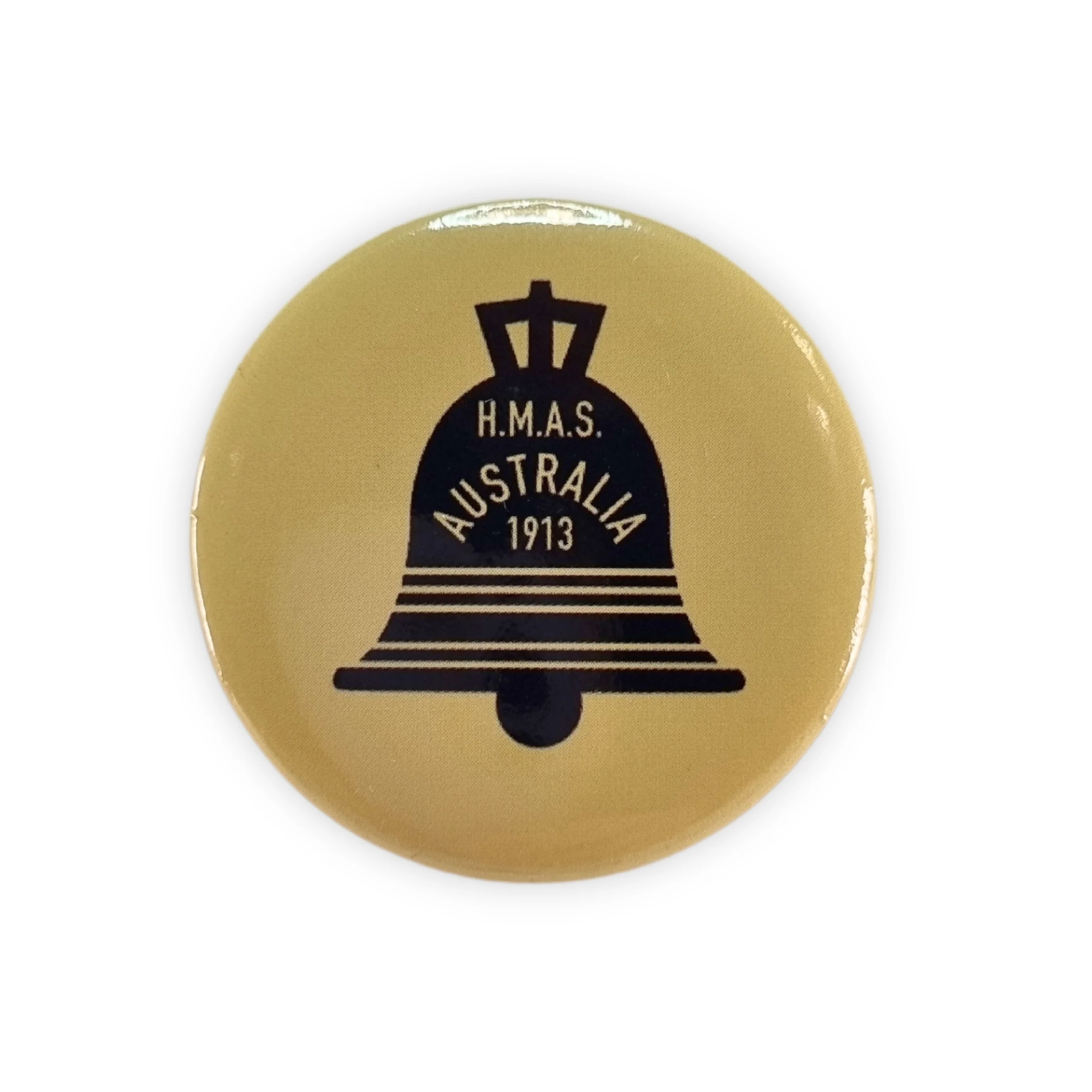 Button badge: HMAS Australia, 1913-1924 - bell