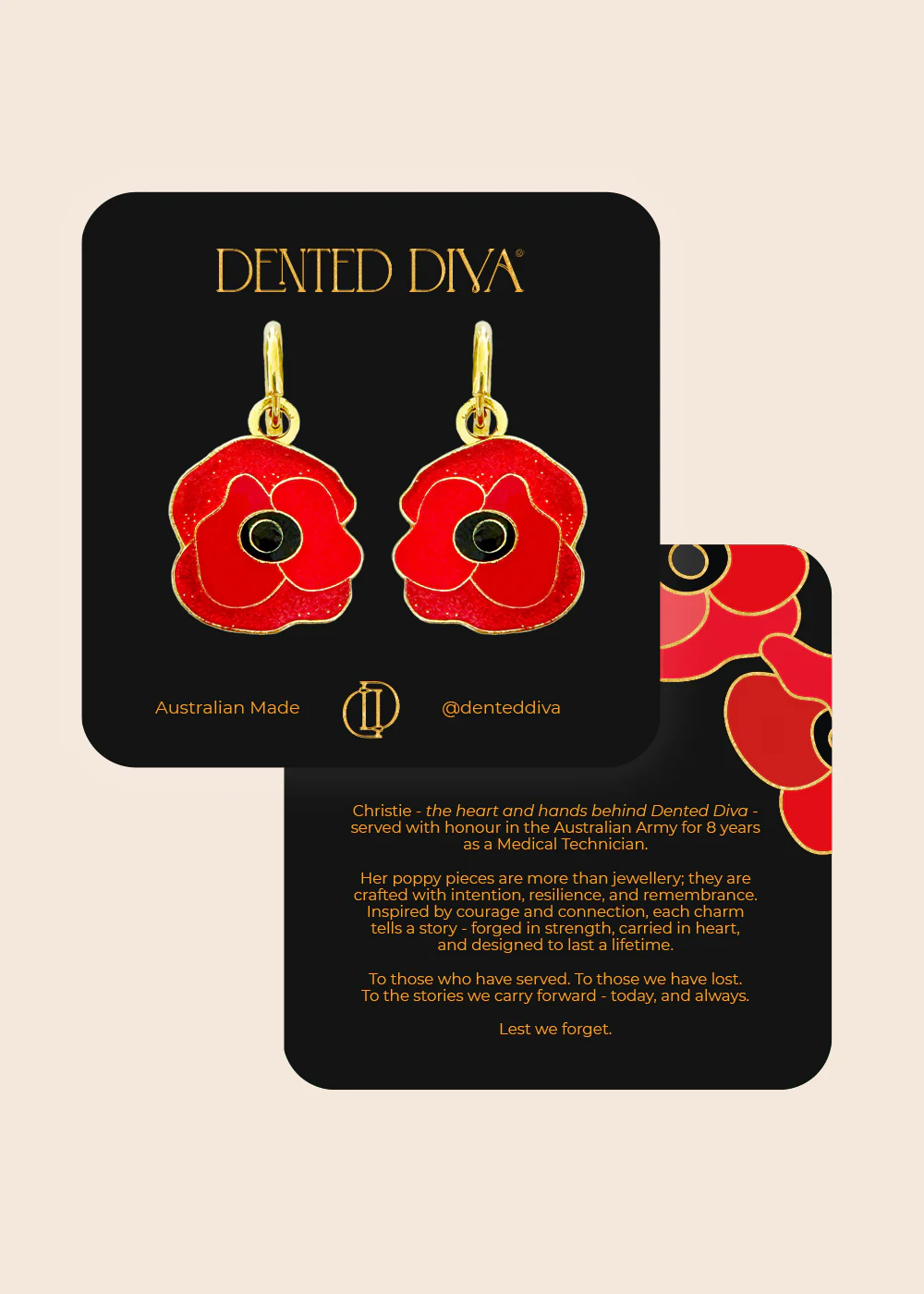Dented Diva Poppy Hoop Earrings (Gold)