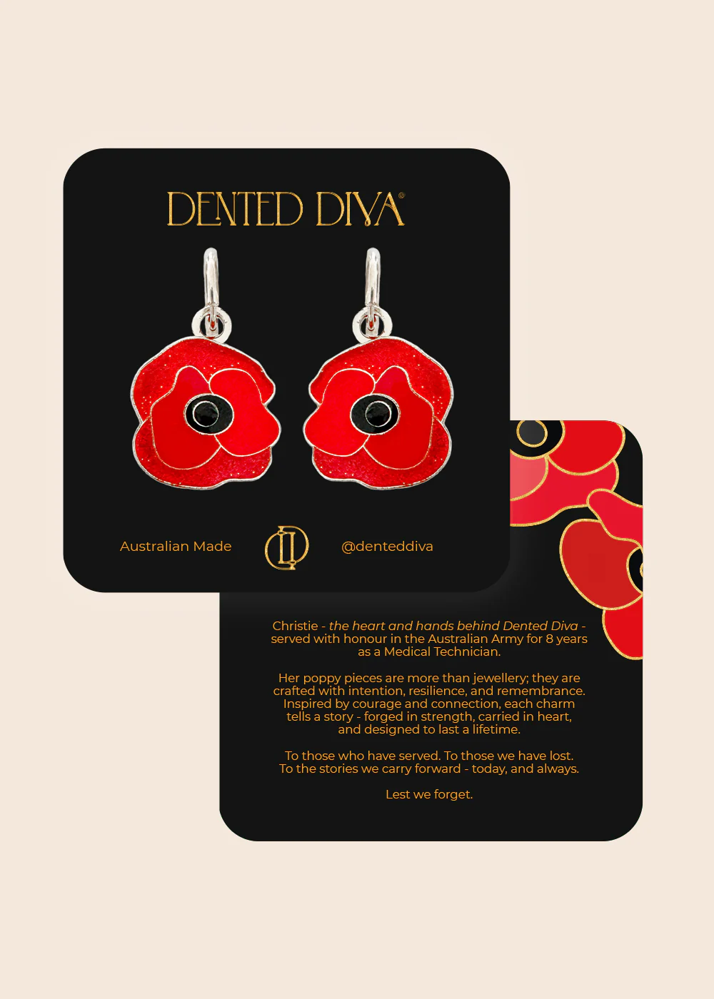 Dented Diva Poppy Hoop Earrings (Silver)