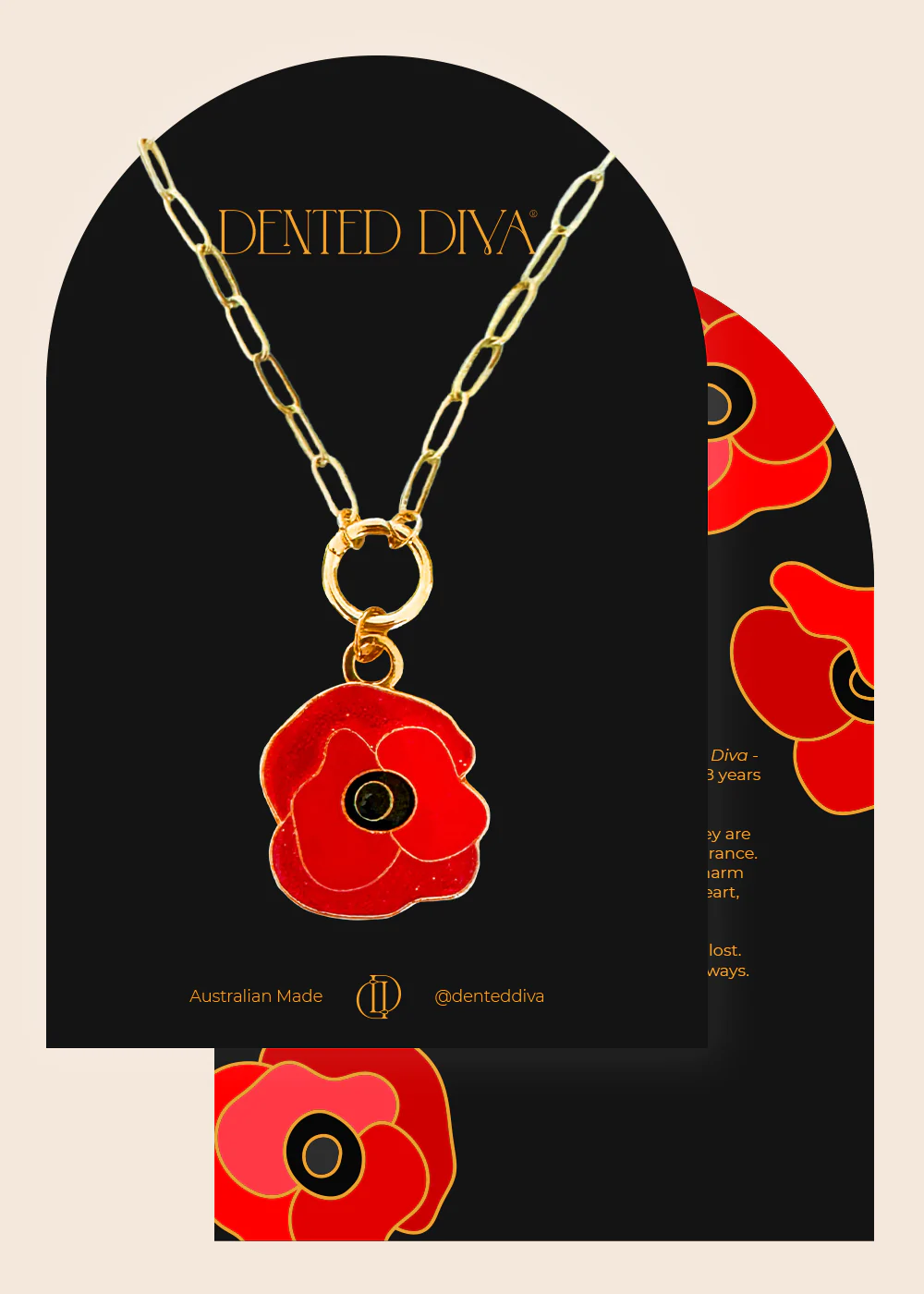 Dented Diva Poppy Necklace (Gold)
