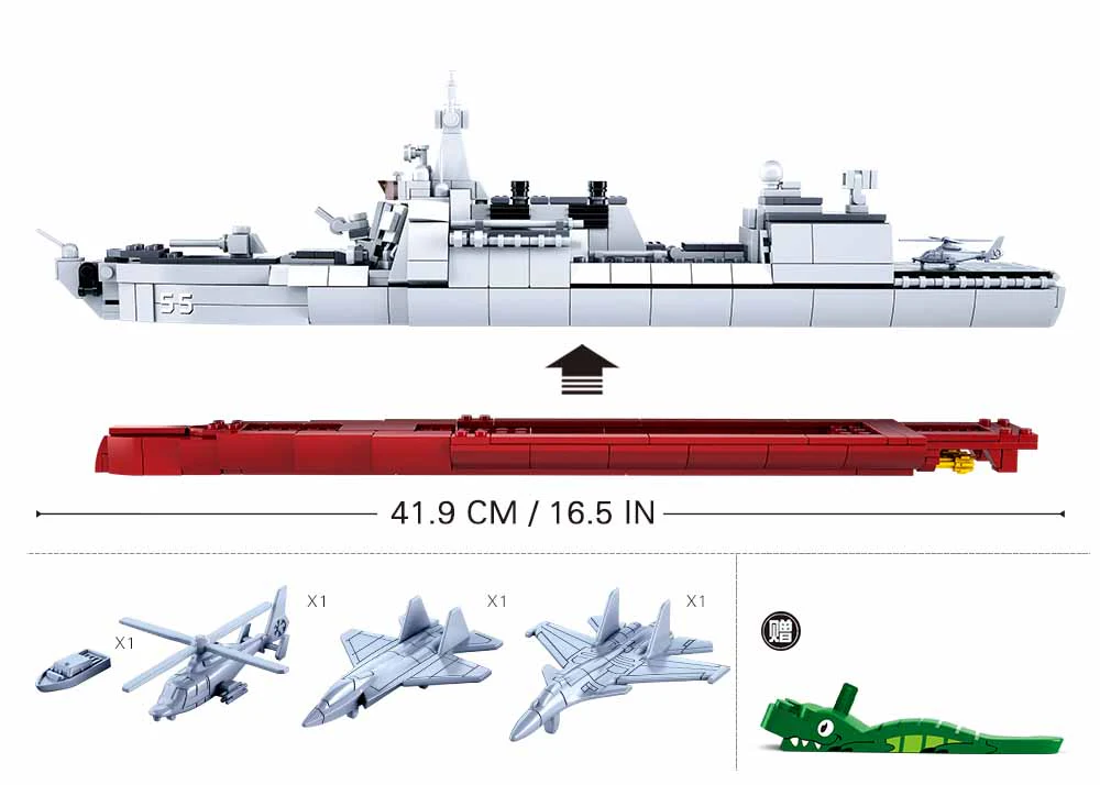 Sluban 1:450 Destroyer Brick Set - Image 3