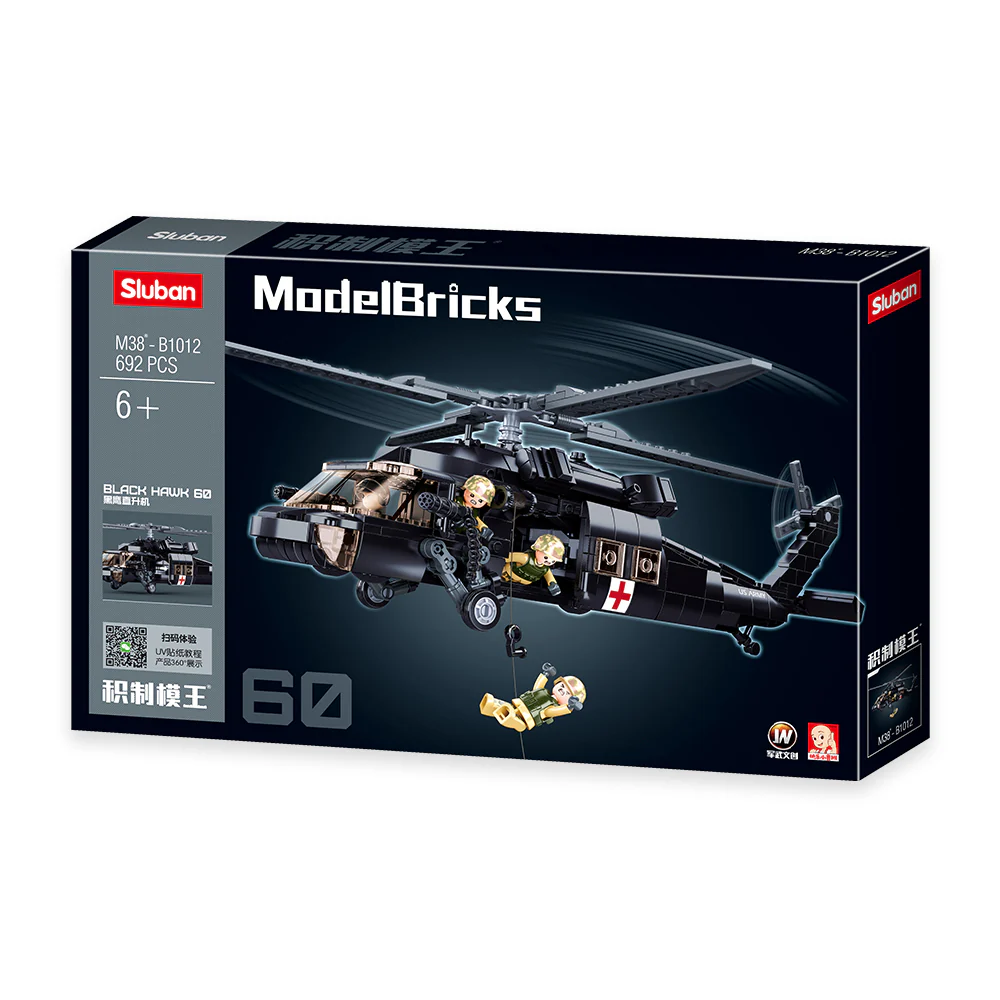Sluban Black Hawk Rescue Helicopter Brick Set