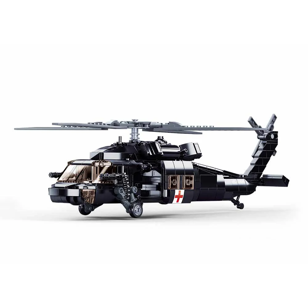 Sluban Black Hawk Rescue Helicopter Brick Set - Image 3