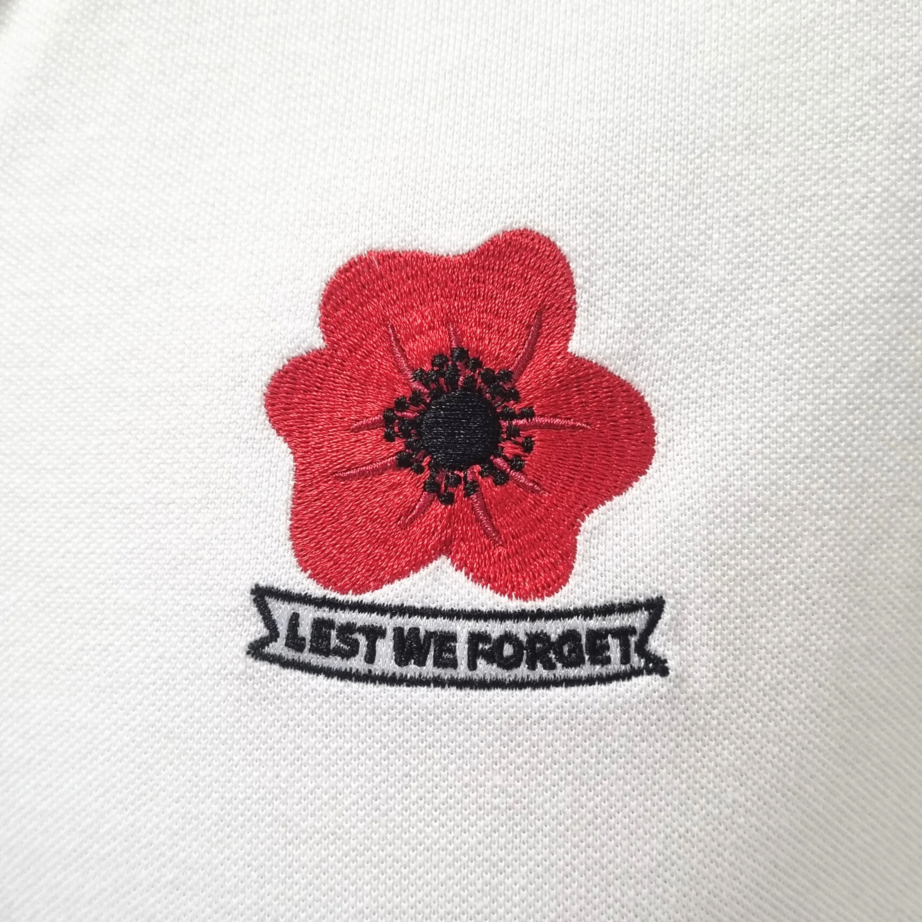 Polo Shirt: Poppies - White - Image 3