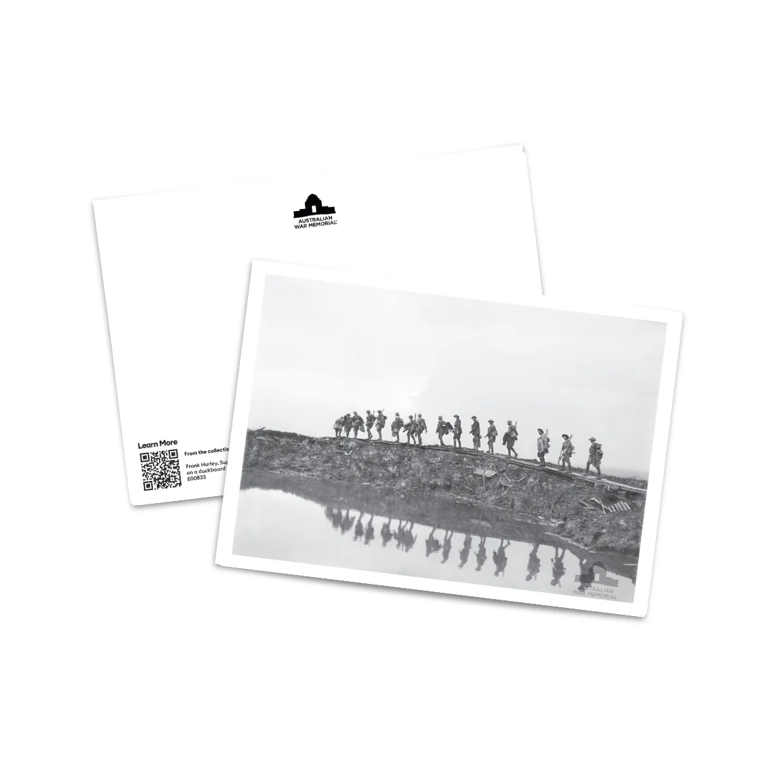Postcard: 1st Australian Division walking on a duckboard track - Image 2