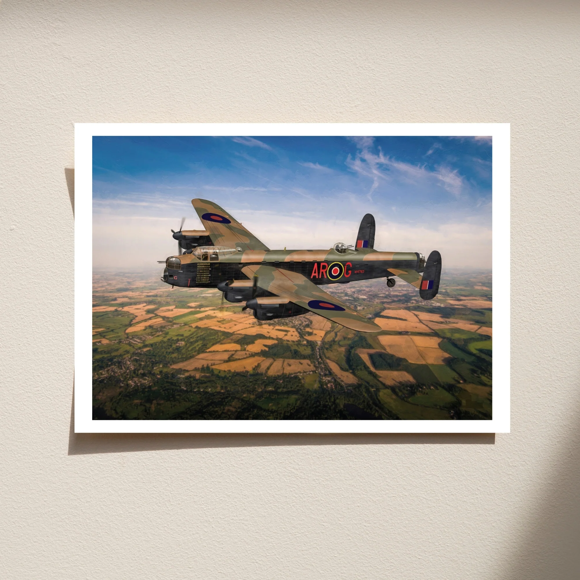 Postcard: 'G for George' mid-flight