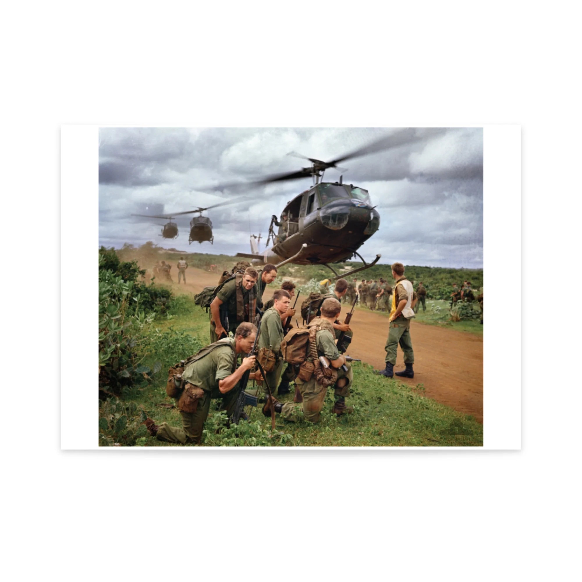 Poster, A1: Members of 5 Platoon, B Company, 7RAR, waiting for an Iroquois - Image 3
