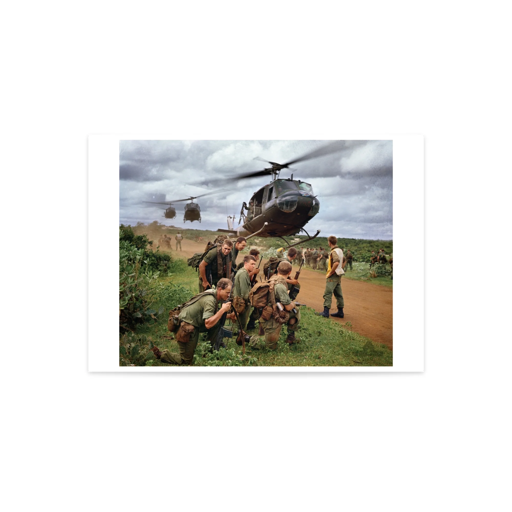 Print, A3: Members of 5 Platoon, B Company, 7RAR, waiting for an Iroquois - Image 2
