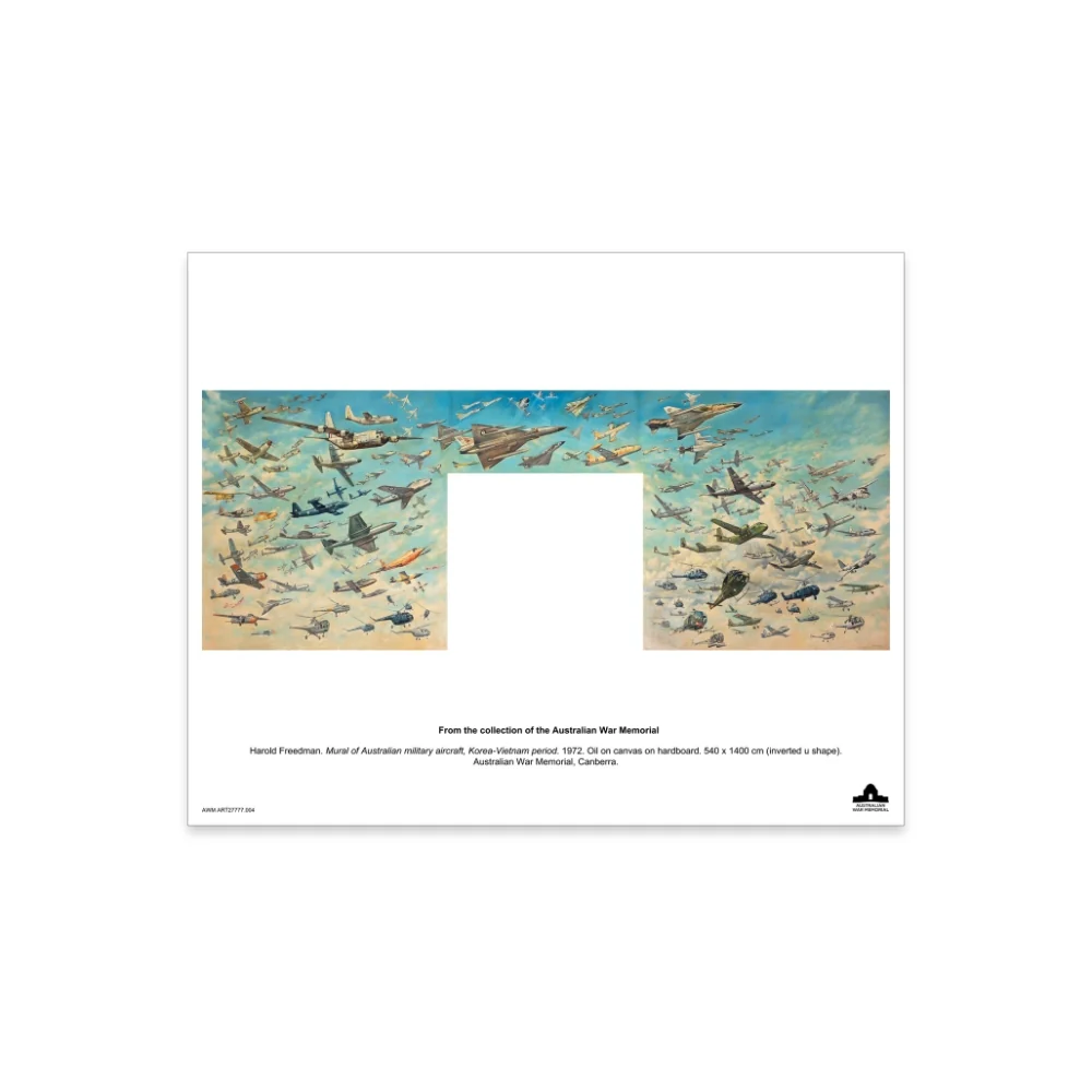 Print: Mural of Australian military aircraft, Korea-Vietnam period - Image 2