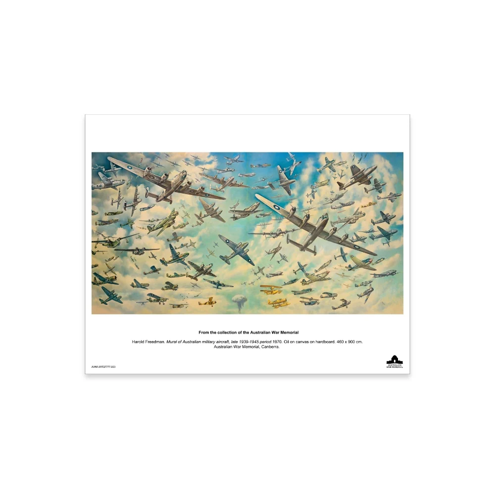 Print: Mural of Australian military aircraft, late 1939-1945 period - Image 2