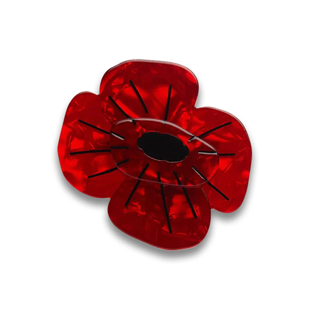 Brooch: Remembrance poppy, red [large]