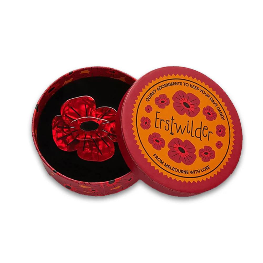 Brooch: Remembrance poppy, red [large] - Image 2