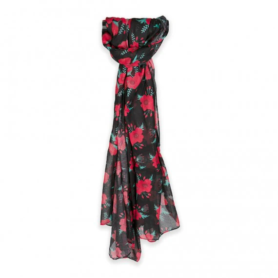 Vibrant Poppy Scarf - Black - Image 4