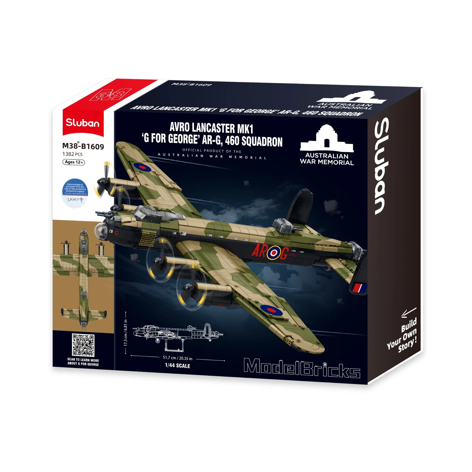 Sluban Avro Lancaster MkI Brick Set - G for George AR-G, 460 Squadron