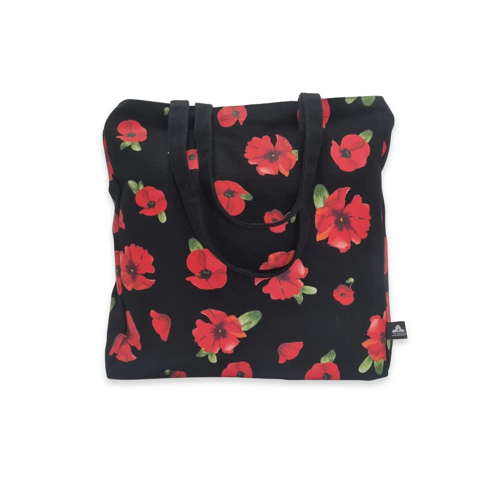 Tote bag: Poppies - Black - Image 2