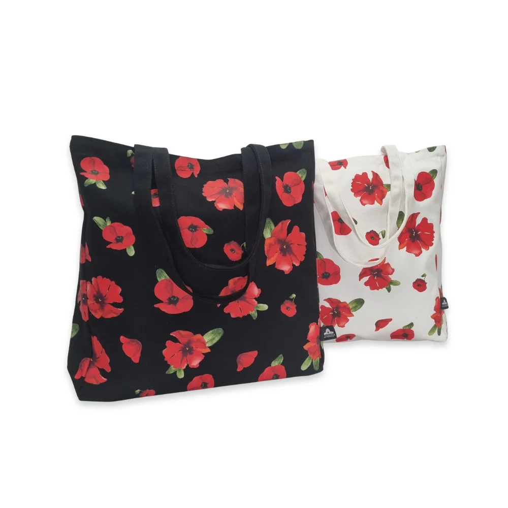 Tote bag: Poppies - Black - Image 3